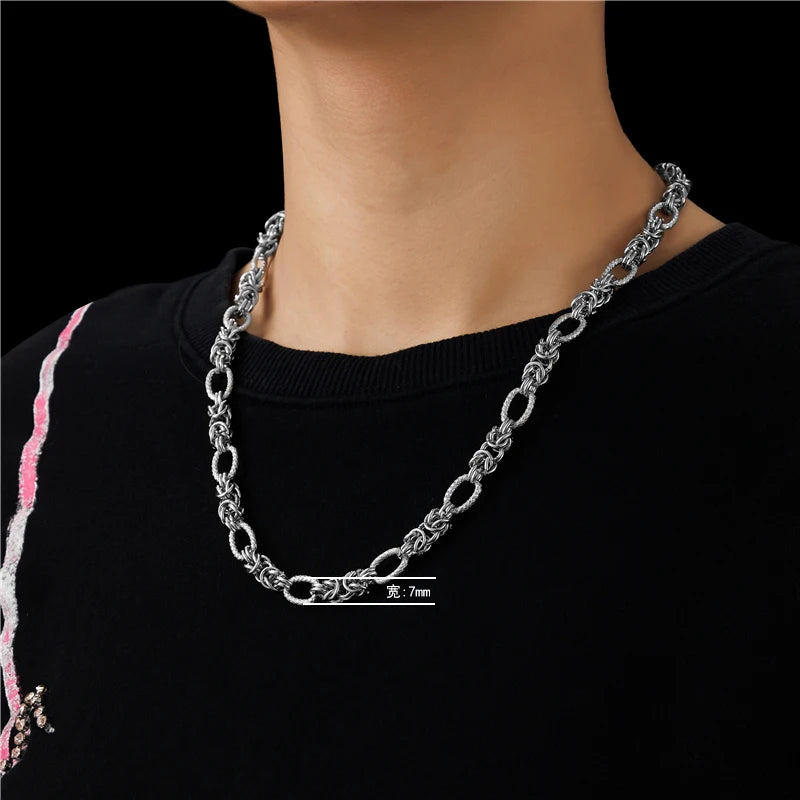 High-end 316L Titanium Steel Hand-assembled Ins Ladies Necklace Male Trendy Personality Hip-hop Sweater Chain Wholesale Plating Gun