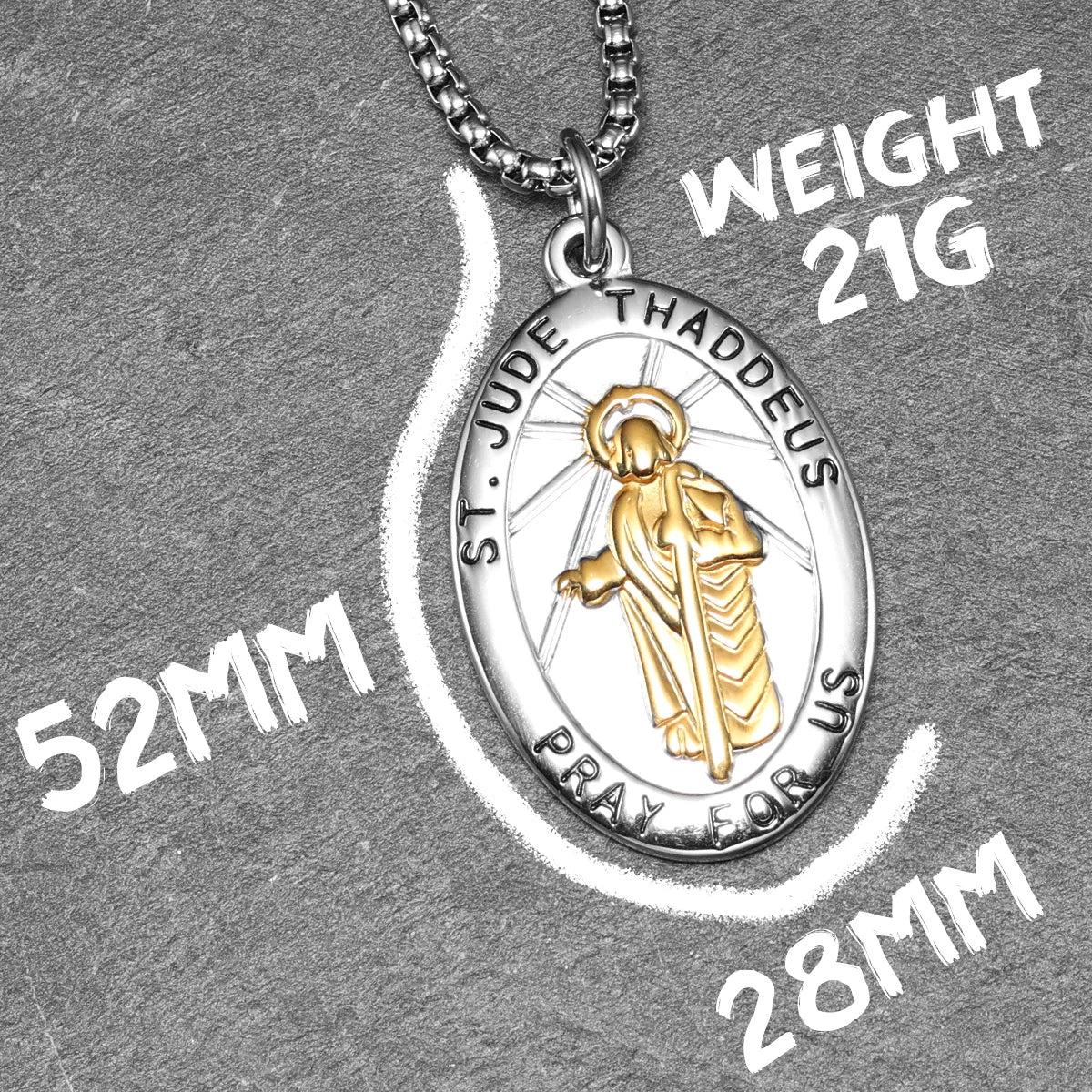 St.Jude Powerful Amulets Stainless Steel Men Necklaces Pendant Chain Punk For Women Fashion Jewelry Gifts Wholesale Dropshiping
