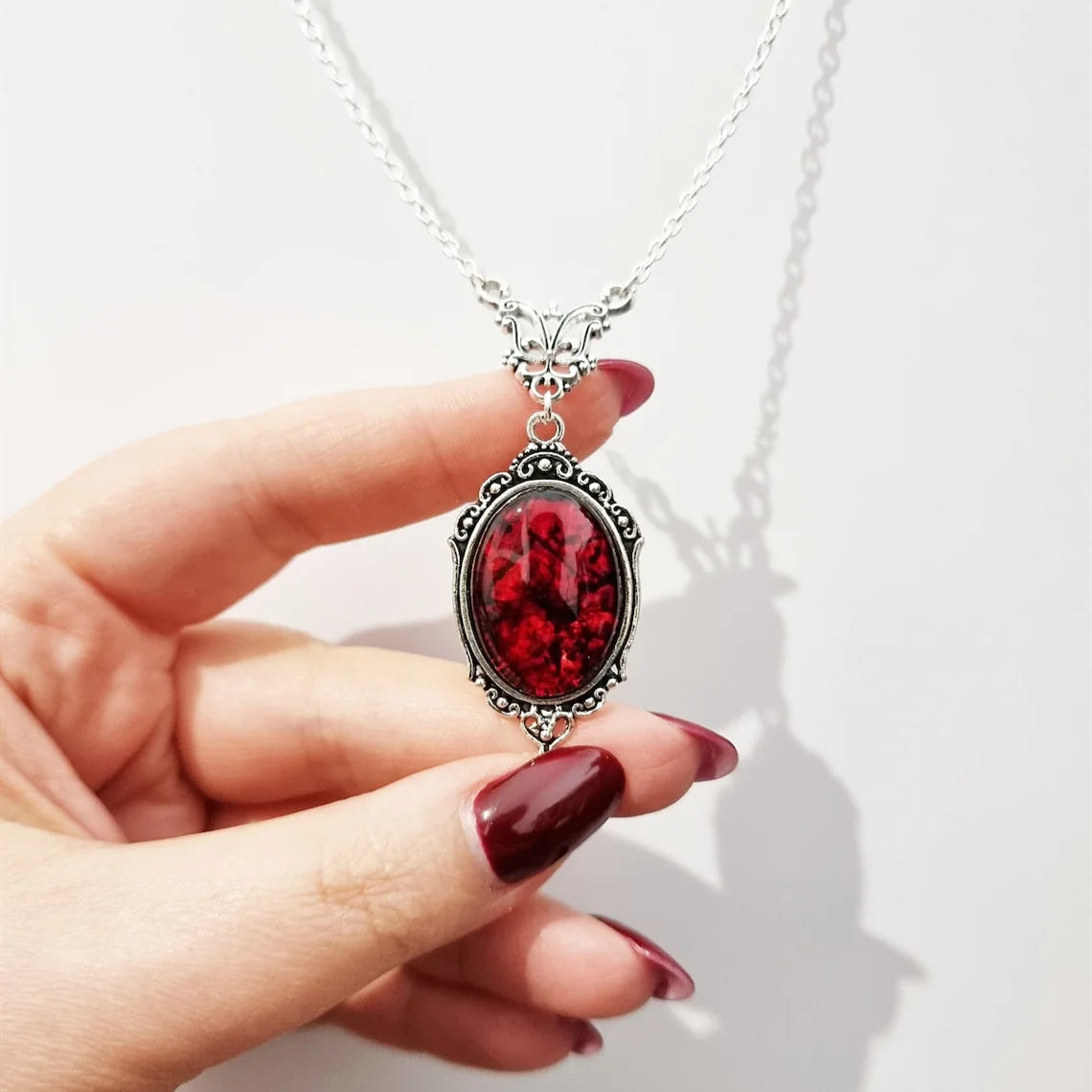 Gothic Vampire Blood Drop Pendant Necklace Vintage Purple Red Bat Eyes Charms Chains Witch Jewelry Accessory Gifts For Women