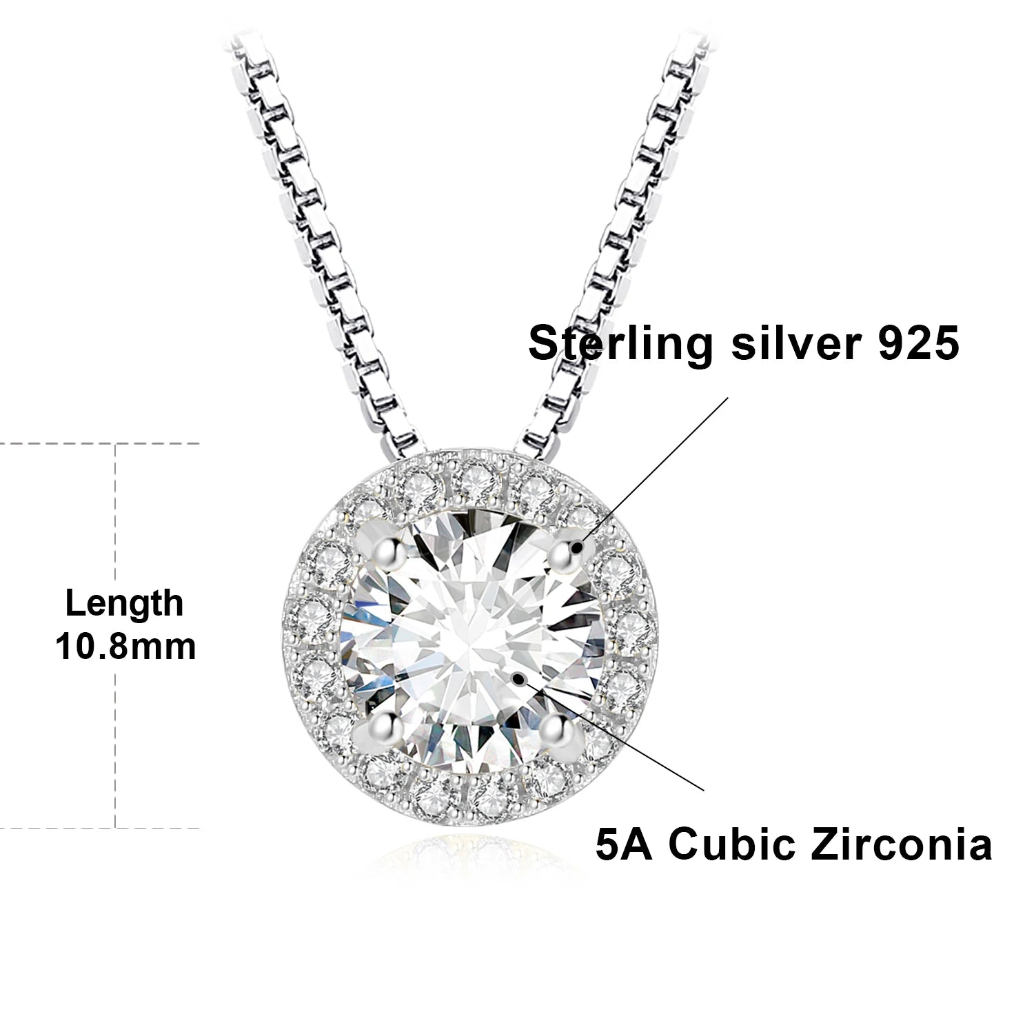 JewelryPalace Real 925 Sterling Silver 5A Cubic Zirconia Oval Round Emerald Princess Cut Pendant Necklace for Women No Chain