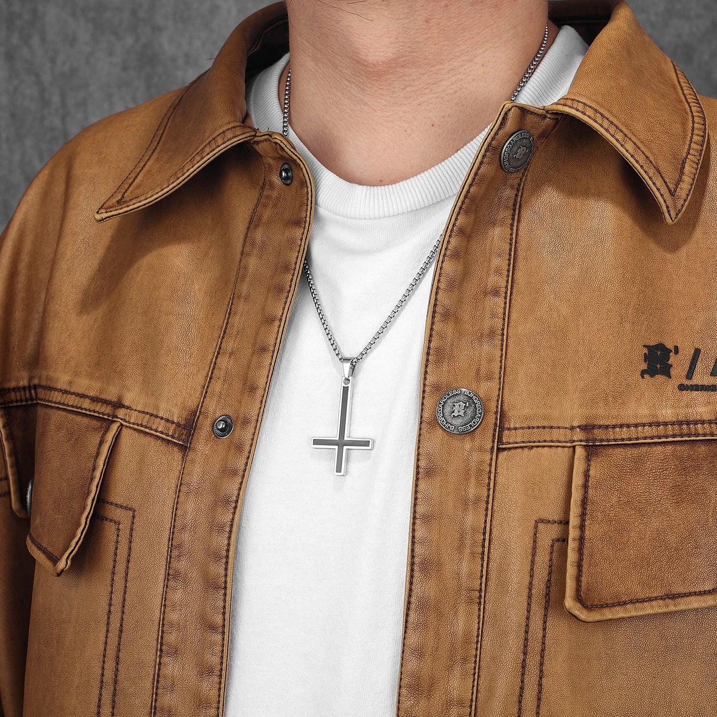 Saint Peter's Cross Simple Amulet Stainless Steel Men Necklaces Pendant Chain Punk Women Fashion Jewelry Gifts Wholesale Dropshiping