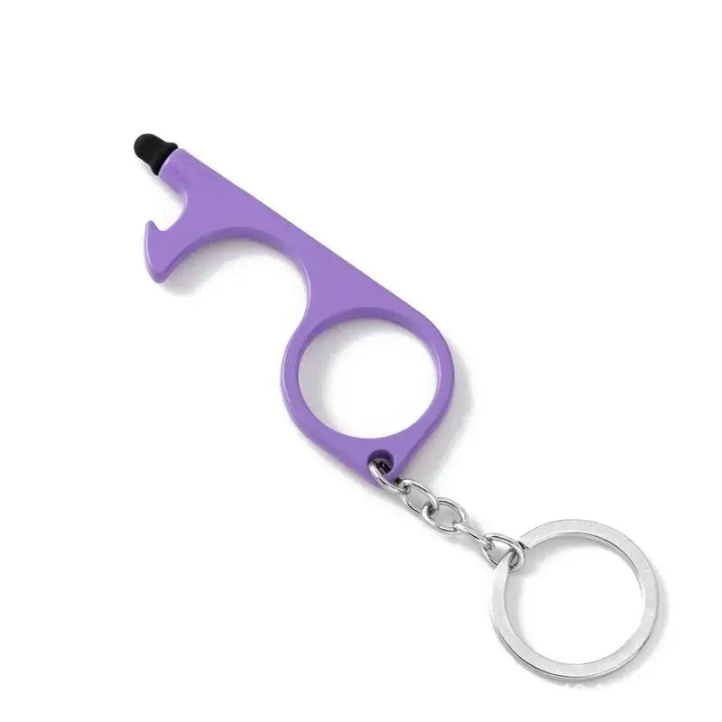 Multifunctional Hand Tool Edc metal Keychain Door Opener No Touch Hygiene Hand Antimicrobial Key 5
