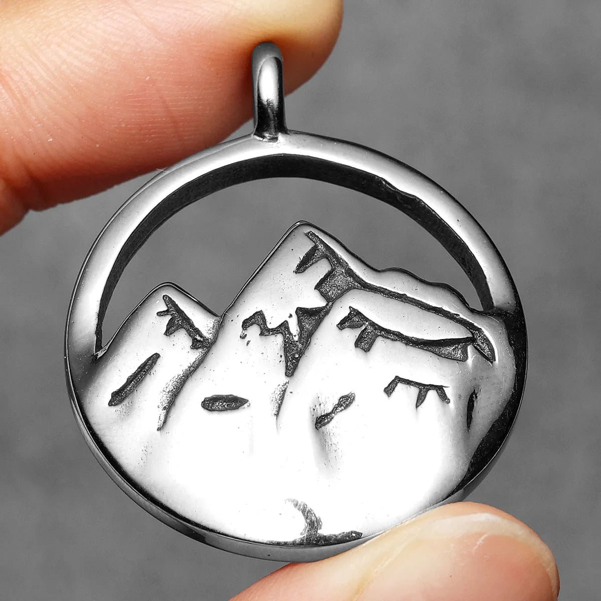 Snow Mountain Stainless Steel Men Necklace Pendant Chain Punk Simple For Women Fashion Jewelry Gifts Wholesale Dropshiping