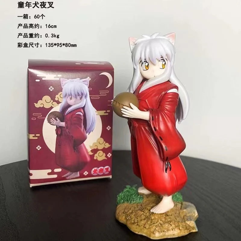 Inuyasha Anime Figures Cute Inuyasha Sesshoumaru Action Figurine Childhood Standing InuYasha PVC Model Collection Decor Toy Gift