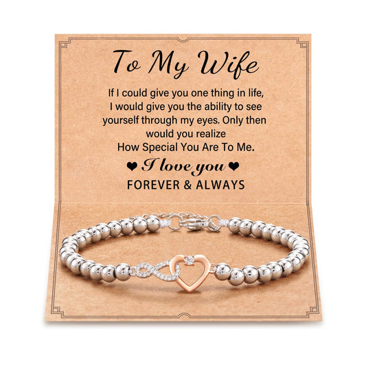 Love-filled diamond beaded bracelet, birthday jewelry gifts for wife, daughter, mother, grandmother, sister, mom, with cards