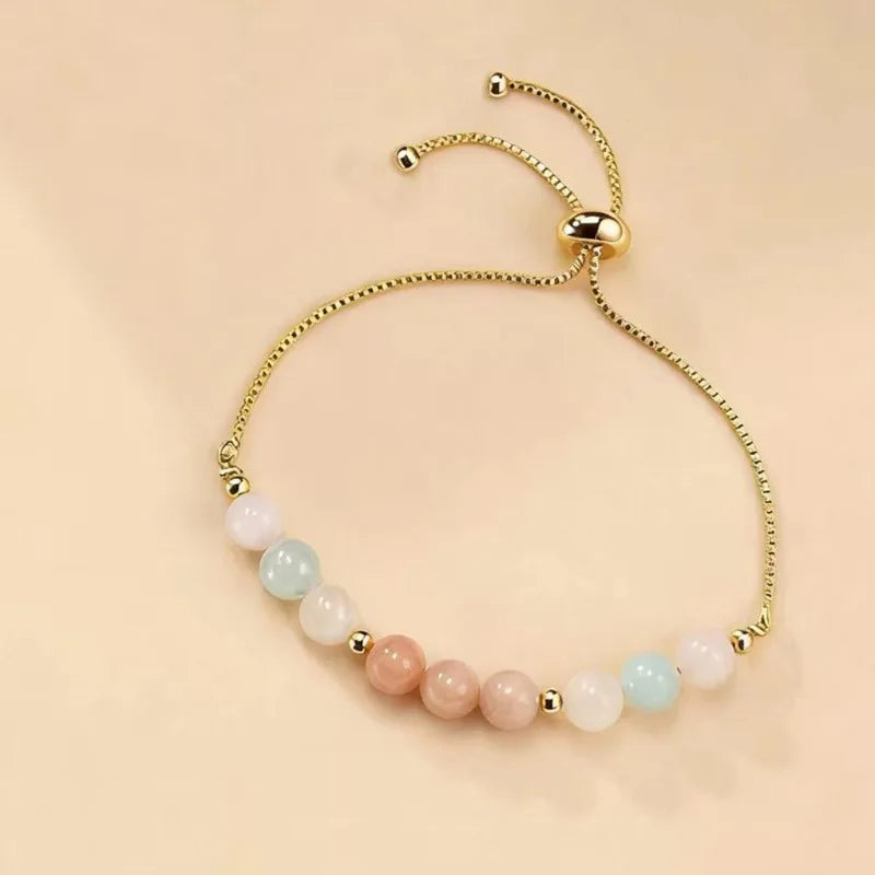 Natural Stone Moonstone Stainless Steel Bracelet Female, Adjustable, Gift for Mother sisters's Anniversary Friendship Jewelry