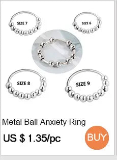 Rose Gold Stainless Steel Anxiety Ring Women Men Fidgets Spinner Rings Engagement Bands Silver Color Fashion Jewelry 8/6mm