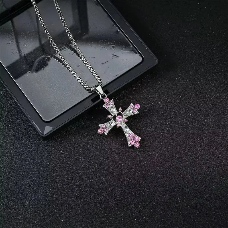 European And American Fashion Personality Retro Gothic Cross Necklace For Men And Women Street Hip-Hop Trendsetters Versatile Pe