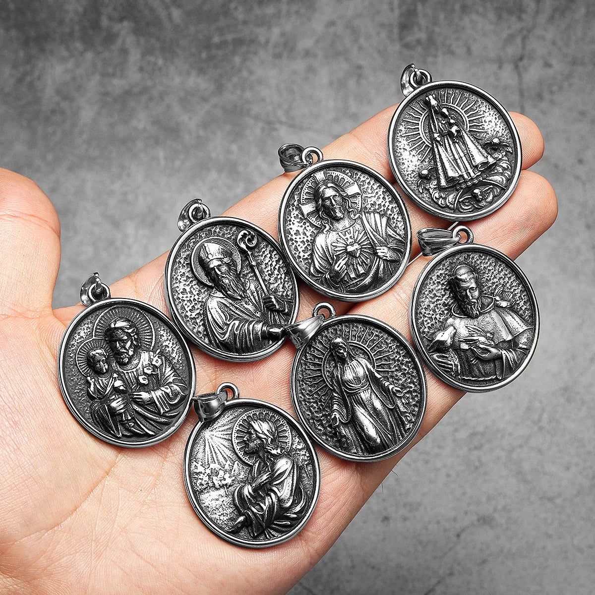 Virgin Mary Cross Powerful Amulets Stainless Steel Men Necklaces Pendant Chain Cool Thing for Girl Women Jewelry Gifts Wholesale