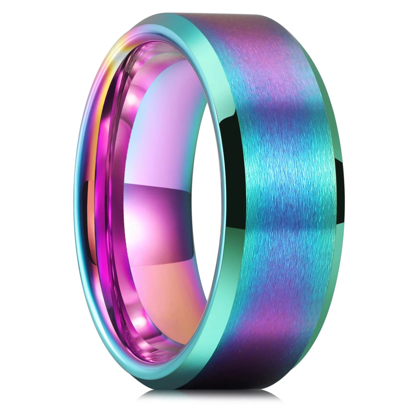 Fashion 8mm Silver Color Titanium Steel Rings For Men Women Matte Brushed Men Stainless Steel Rings Wedding Band Jewelry Gifts