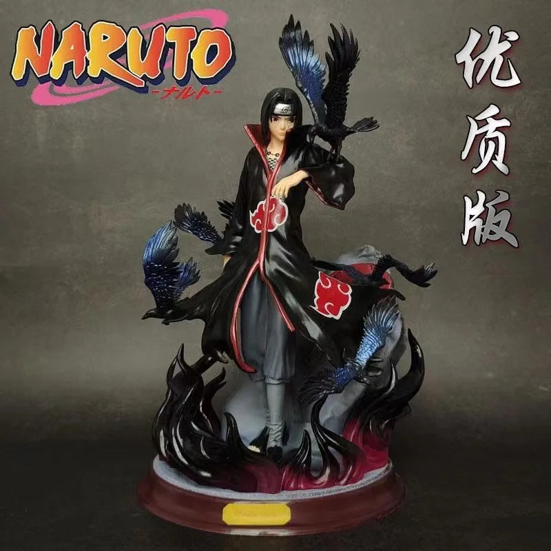 29CM Naruto Anime Action Figure Uchiha Itachi Pvc Statue Shippuden Uchiha Itachi And Crow Collection Model Toy