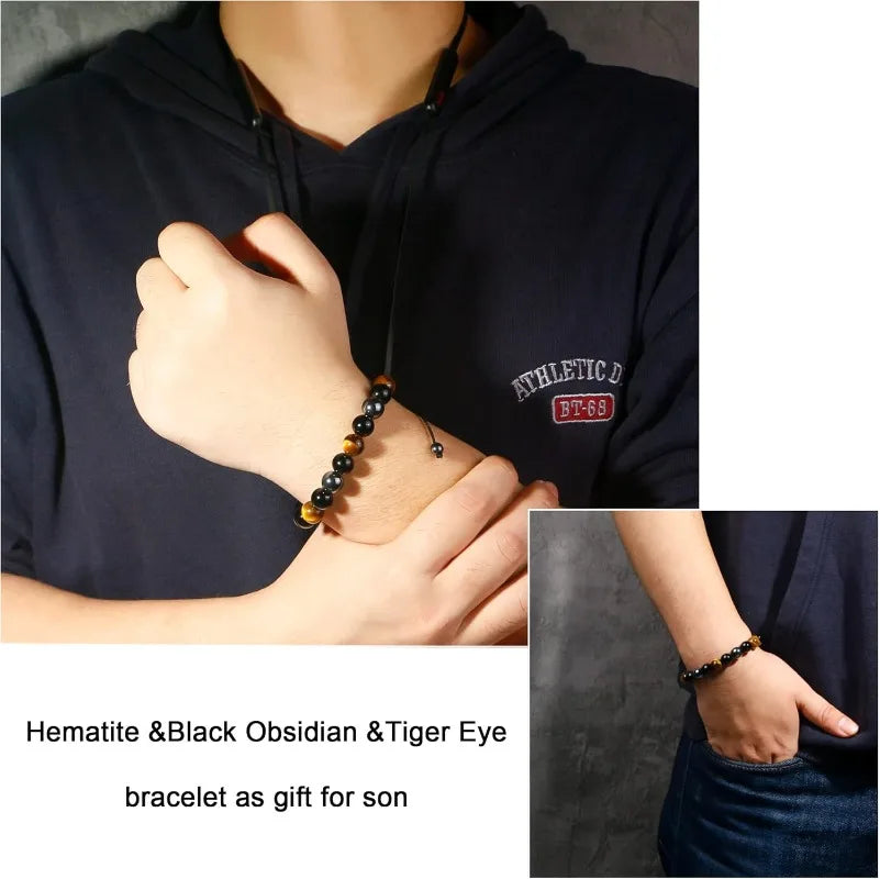 Adjustable ID Triple Protection Bracelets Graduation Gifts for Teen Boys Son Man Teenage, Happy Birthday Gifts for Son Grandson