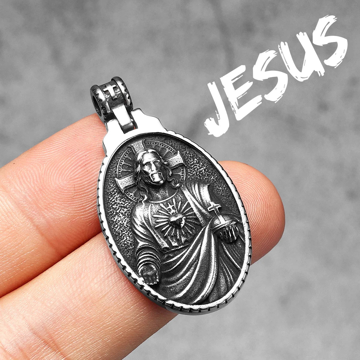Powerful Amulets Jesus Cross Stainless steel Men Necklaces Pendants Chain For Women Jewelry Male Accessories Gifts Wholesale
