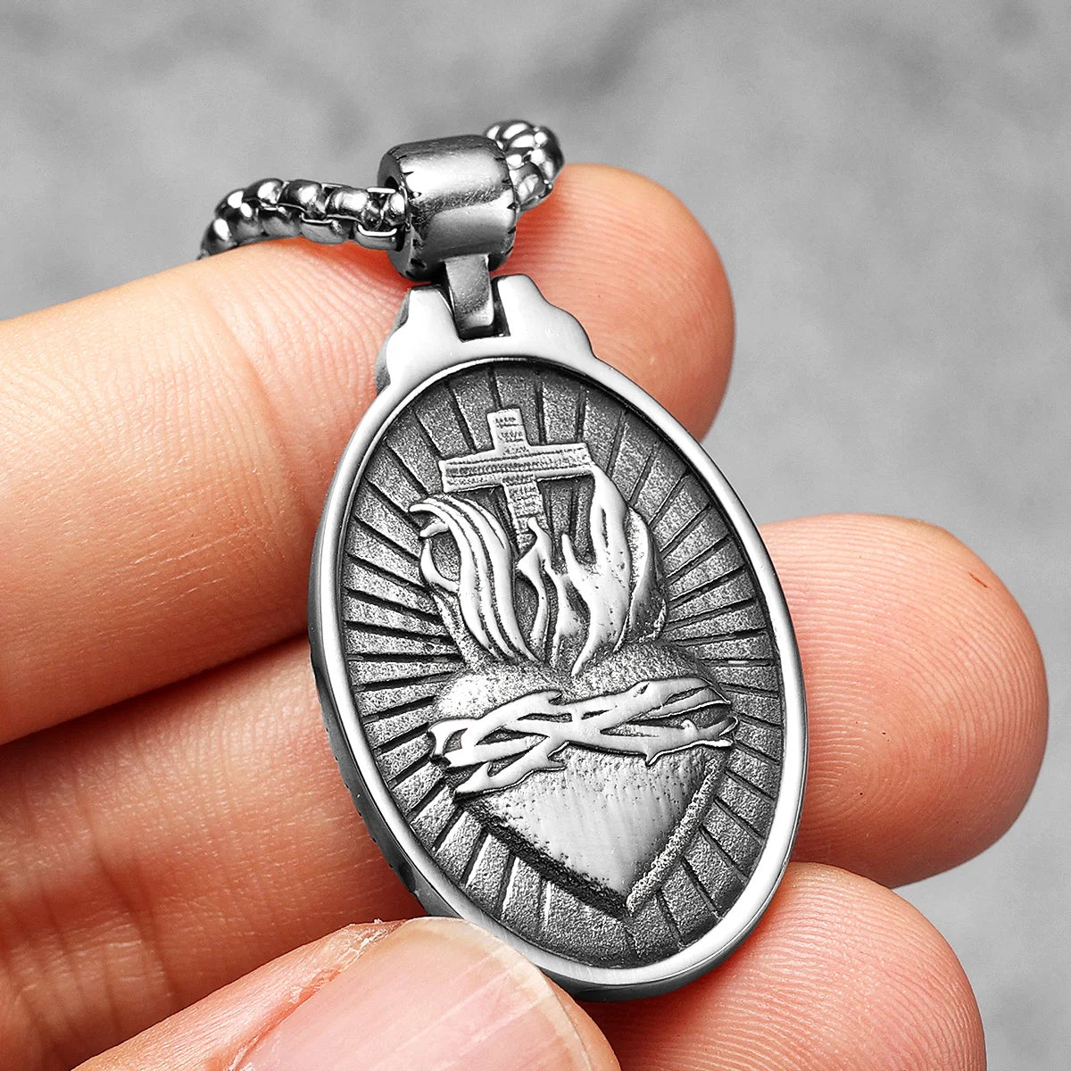 Powerful Amulets Jesus Cross Stainless steel Men Necklaces Pendants Chain For Women Jewelry Male Accessories Gifts Wholesale