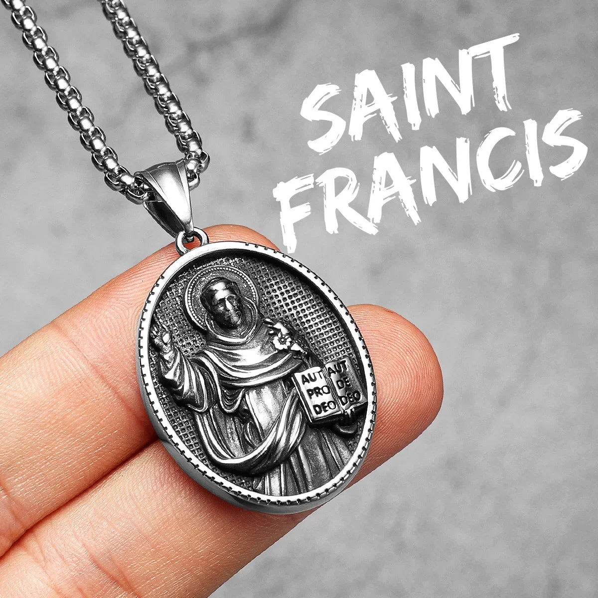 Holy Family Powerful Amulet Stainless Steel Men Necklace Pendant Chain Vintage Cool New In For Women Jewelry Gifts Wholesale