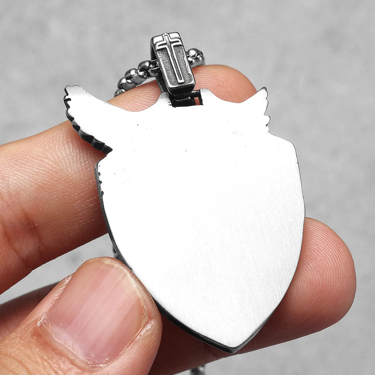Archangel St.Michael Shield Amulet Exorcism Stainless Steel Men Necklaces Pendant Chain Punk For Women Fashion Jewelry Gifts