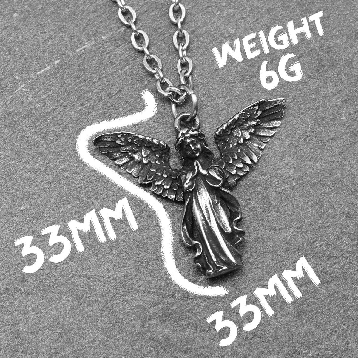 Little Angel Praying Amulets Stainless Steel Men Necklaces Pendant Chain Punk Retro For Women Fashion Jewelry Gifts Wholesale