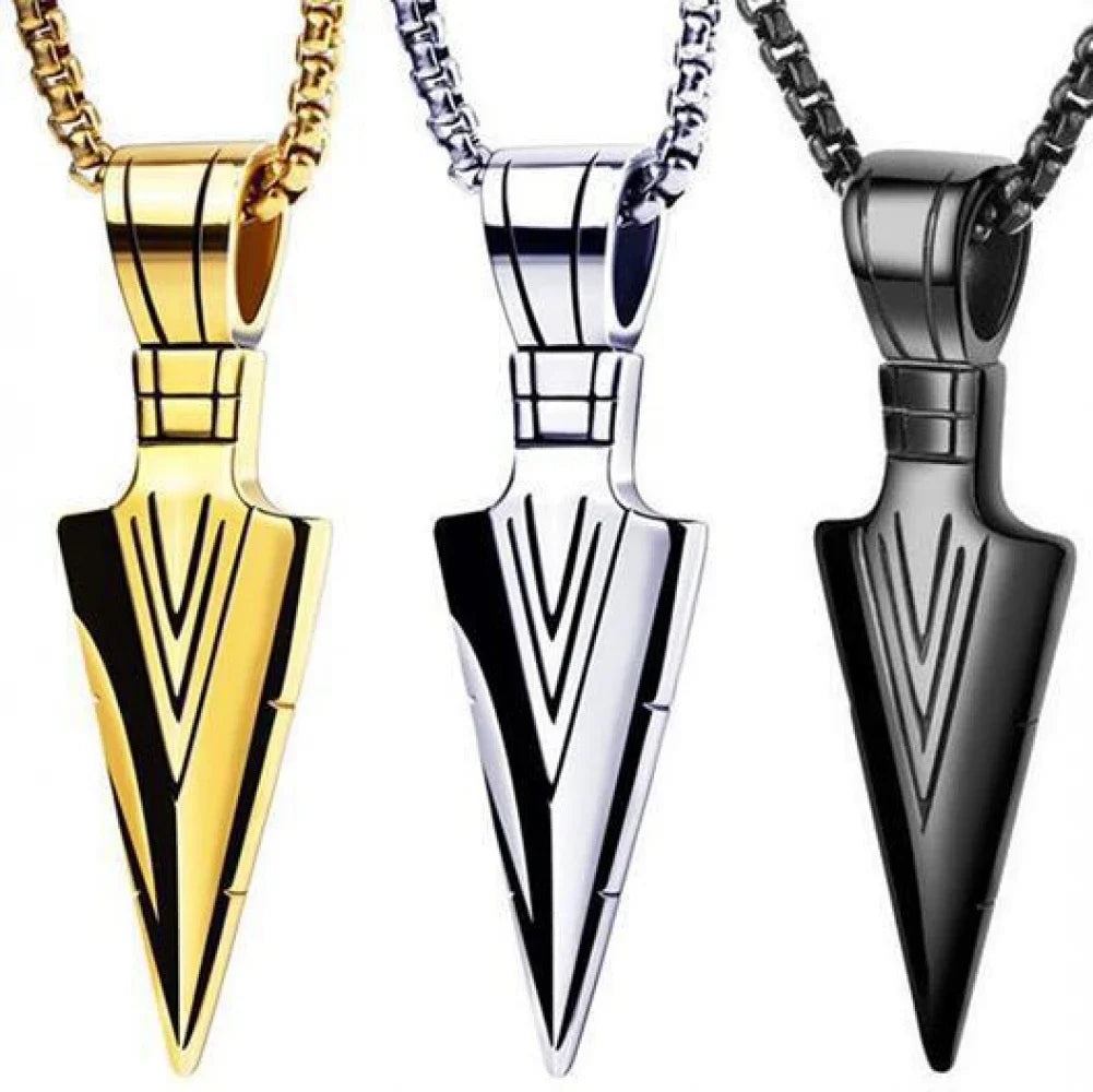New Exquisite Fashionable Retro Spearhead Arrow Pendant Necklace For Personalized Men'S And Women'S Jewelry Accessories Gifts
