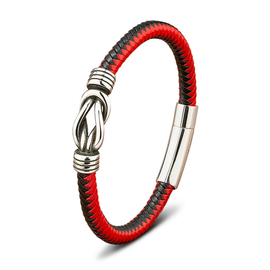 XQNI Fashion Men's Leather Bracelet Stainless Steel Irregular Accessories Commemorative Gifts for Charm Bangles Punk Jewelry