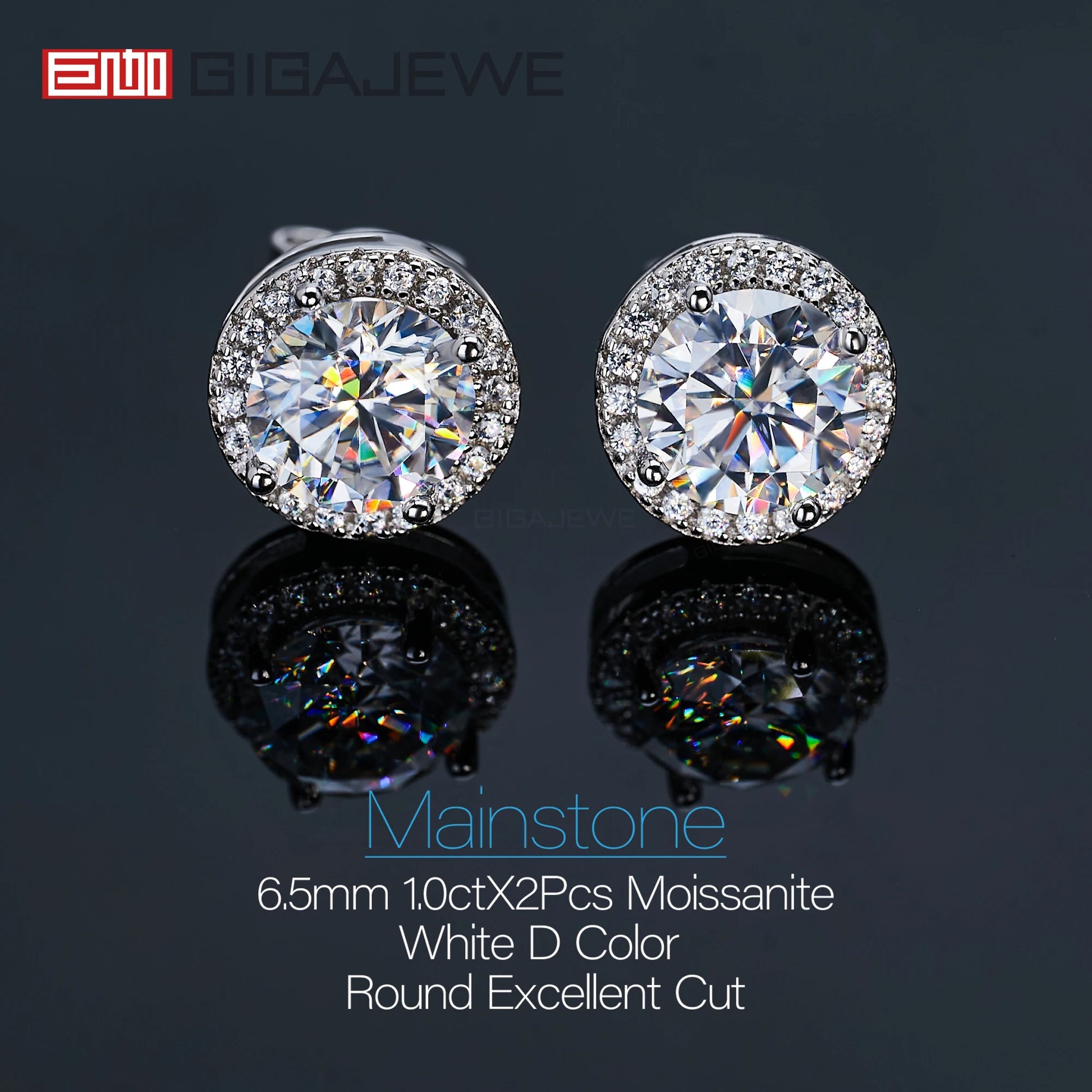 GIGAJEWE Moissanite Hot Selling Items Earrings D Color VVS1 S925 Silver 18K Gold Plated Jewelry Woman Gift