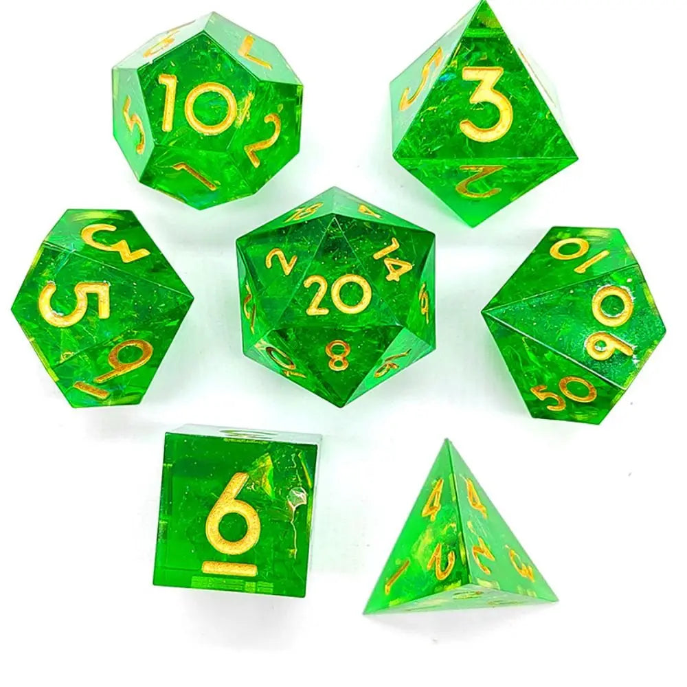 7Pc Colorful Digital Dice Resin Table Entertainment Tarot Game Party Toys Polyhedral for DND Dice Tabletop Role-Playing Supplies A4