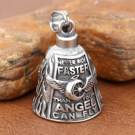 Stainless Steel Motorcycle Bell Pendant Trendy Charm Punk Necklaces For Men Vintage Biker Luck Amulet Jewelry Gifts Wholesale