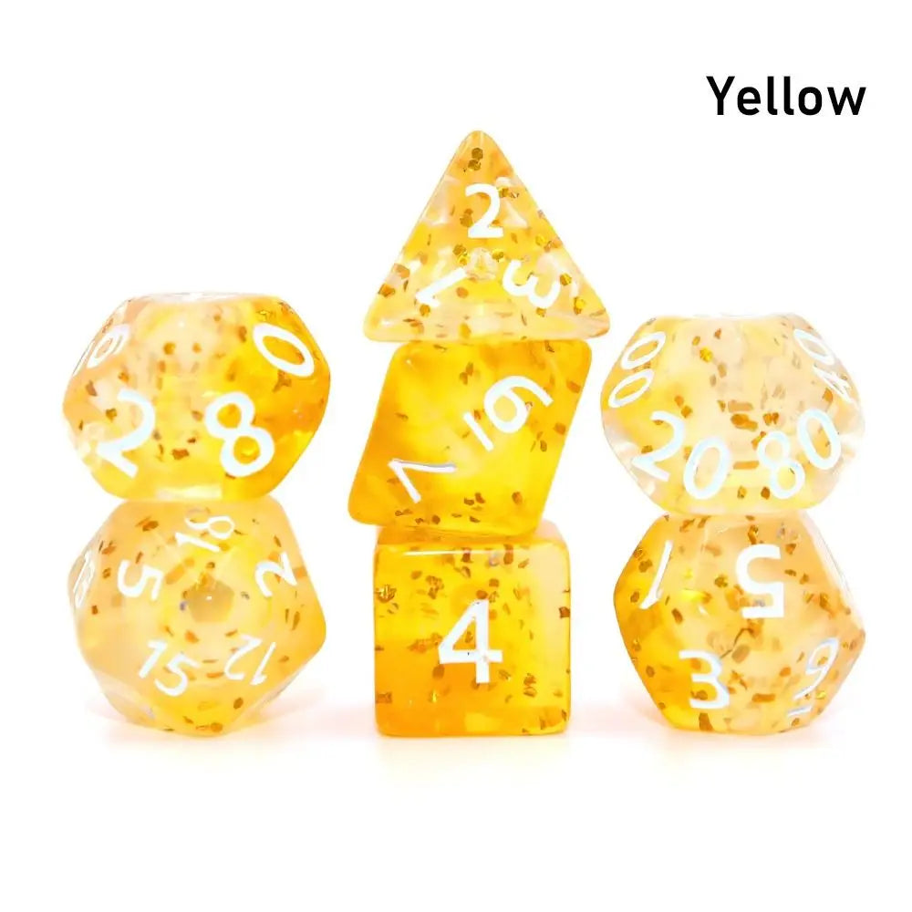 7Pc Colorful Digital Dice Resin Table Entertainment Tarot Game Party Toys Polyhedral for DND Dice Tabletop Role-Playing Supplies D6