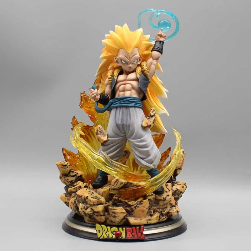 Dragon Ball Z Gotenks Figures Sjj3 Gotenks Anime Figures Super Saiyan Gk Statue Figurine 22cm Pvc Model Collectible Toys Doll 22cm With Box