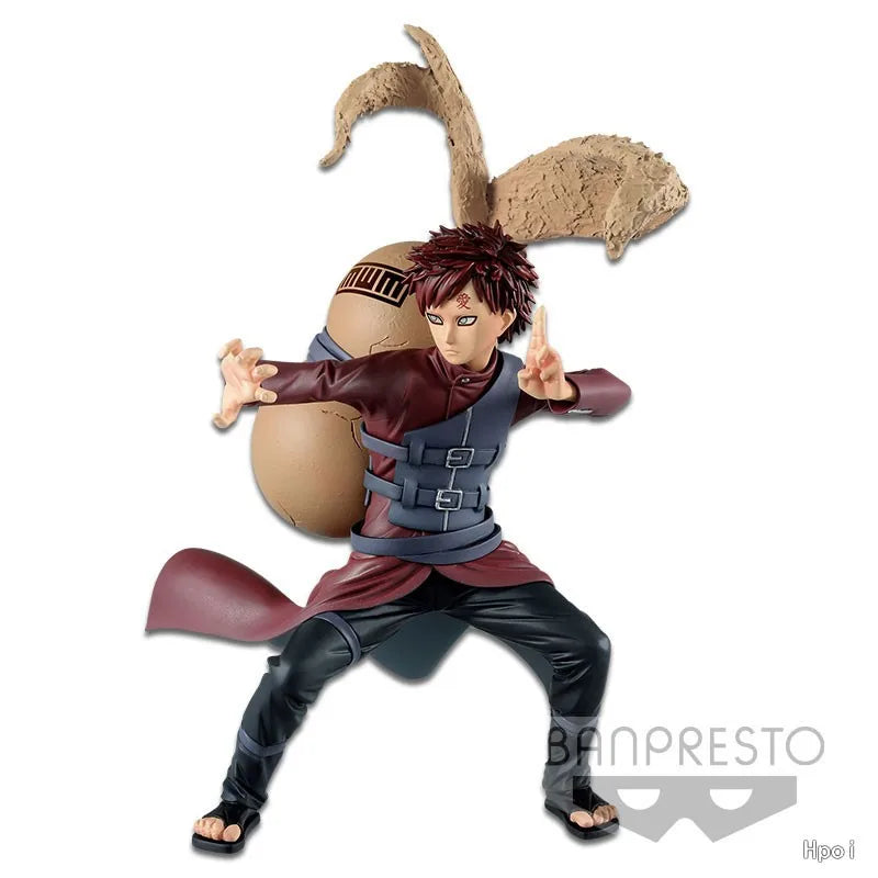 Anime VIBRATION STARS NARUTO Gaara Model Toy Gift Collection Action Figure 22CM PVC Red Gourd Standing Fighting Form