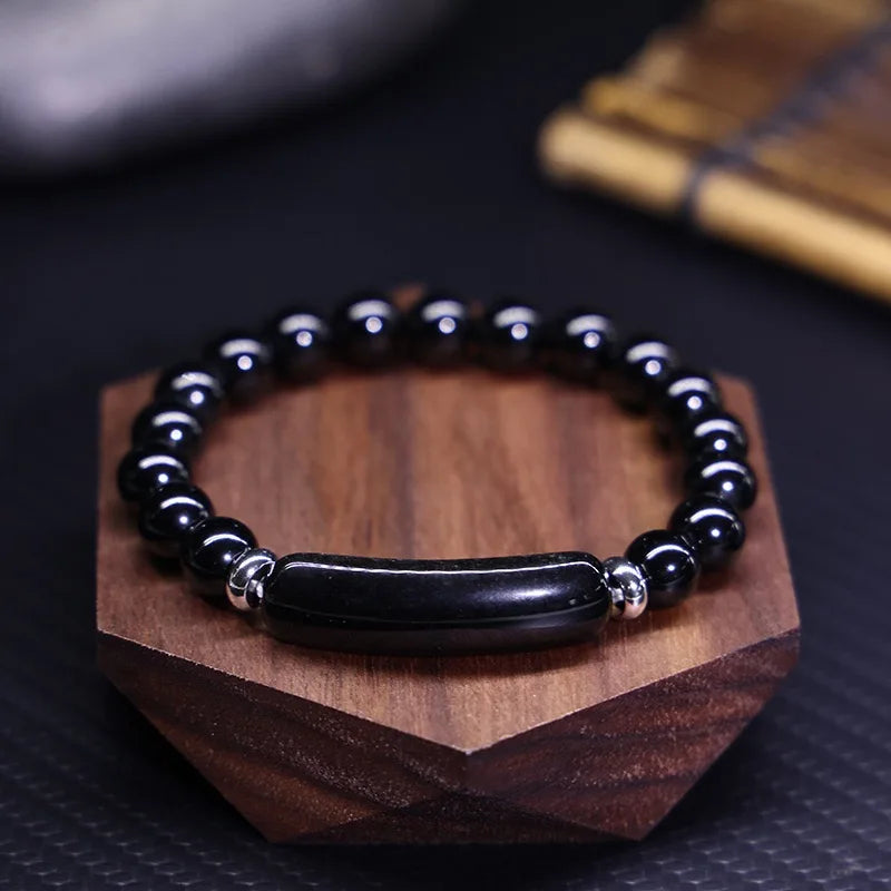 Luxury Men Beaded Bracelet Apparel Accessories Natural Block Malachite Howlite Tiger Eyes Stone Braslet Meditation Homme Pulsera
