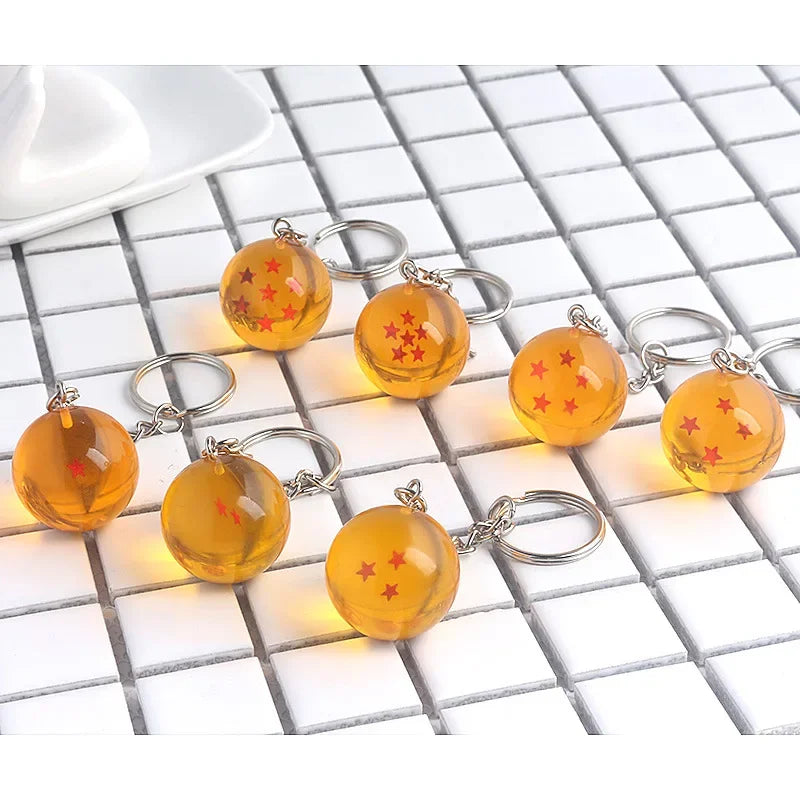 Anime Dragon Ball Series Keychain Charms Accessories 1 2 3 4 5 6 7 Star Dragon Balls Cosplay Keyring Pendant Holder Toys Gifts