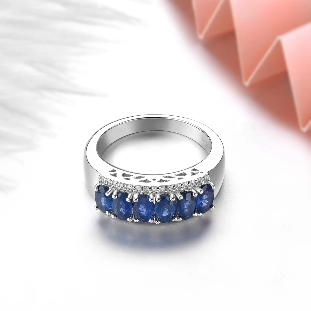 Natural Blue Sapphire Sterling Silver Rings Precious Genuine Sapphire 1.8 Carats Women Classic Wedding Engagement Fine Jewelrys