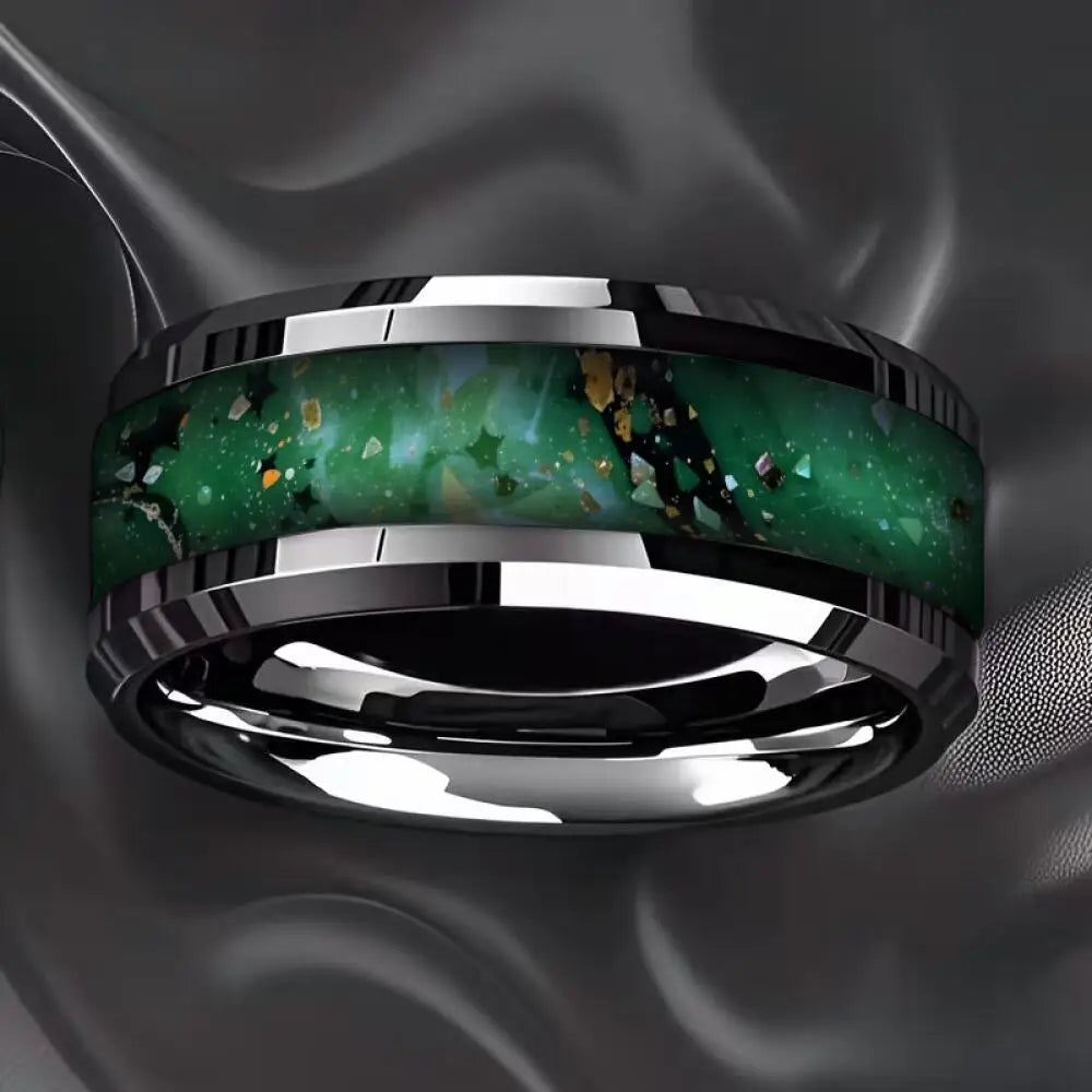 Vintage Dragon Yin Yang Tai Chi Cloud Flame Pattern Inlay Stainless Steel Rings for Men Women Lucky Totem Wedding Band Jewelry