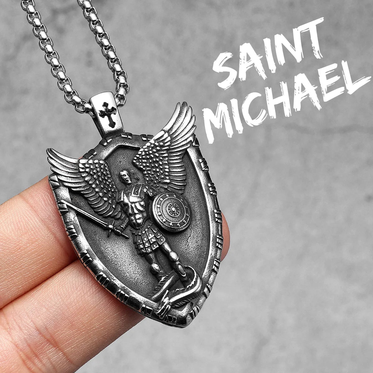 Arch Angel St.Michael Stainless Steel Men Necklaces Pendant Chain Amulet Vintage New In For Women Fashion Jewelry Gift Wholesale