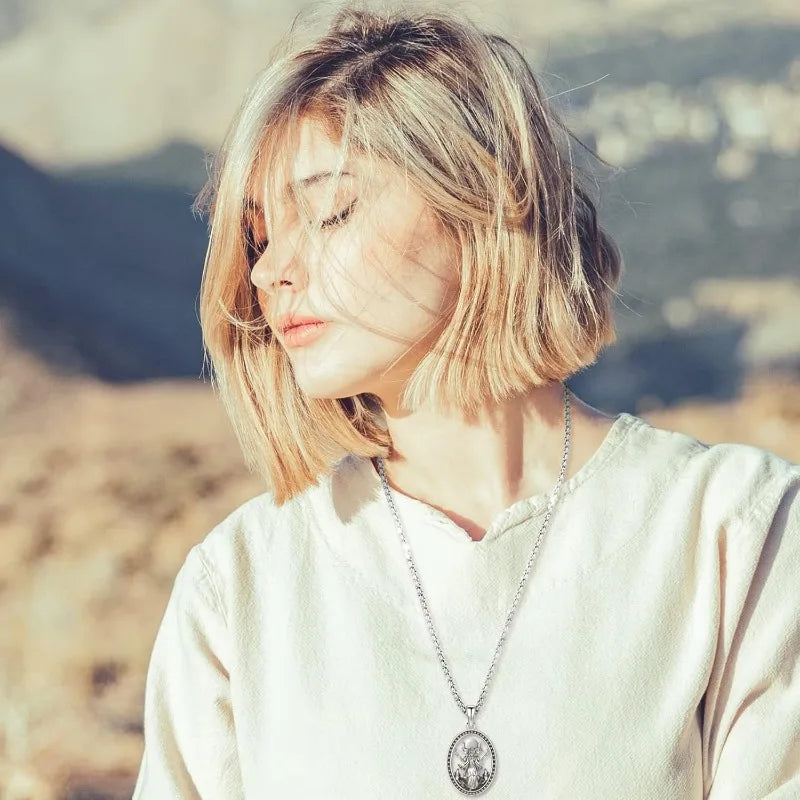 Witchy Necklace Jewelry for Women Girls Triple Moon Goddess Hecate Pendant with STAINLESS STEEL Necklaces Chain Gifts for Her