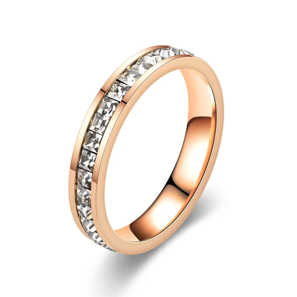 Hip Hop Iced Out Crystal CZ Bling Woman Rings Fashion Stainless Steel Rings For Men Women Wedding Engagement Jewelry Wholesale