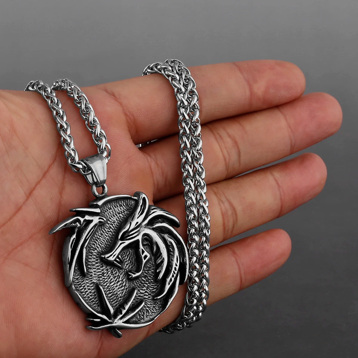 Viking Style Various Wolf Head Runes Original Stainless Steel Material Unisex Necklace Pendant Birthday Gift Factory Wholesale WJ 104