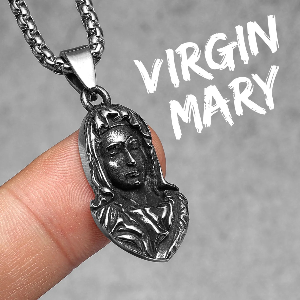 Virgin Mary Angel Cross Stainless Steel Men Necklaces Pendant Chain Amulet Cool New in For Women Fashion Jewelry Gifts Wholesale