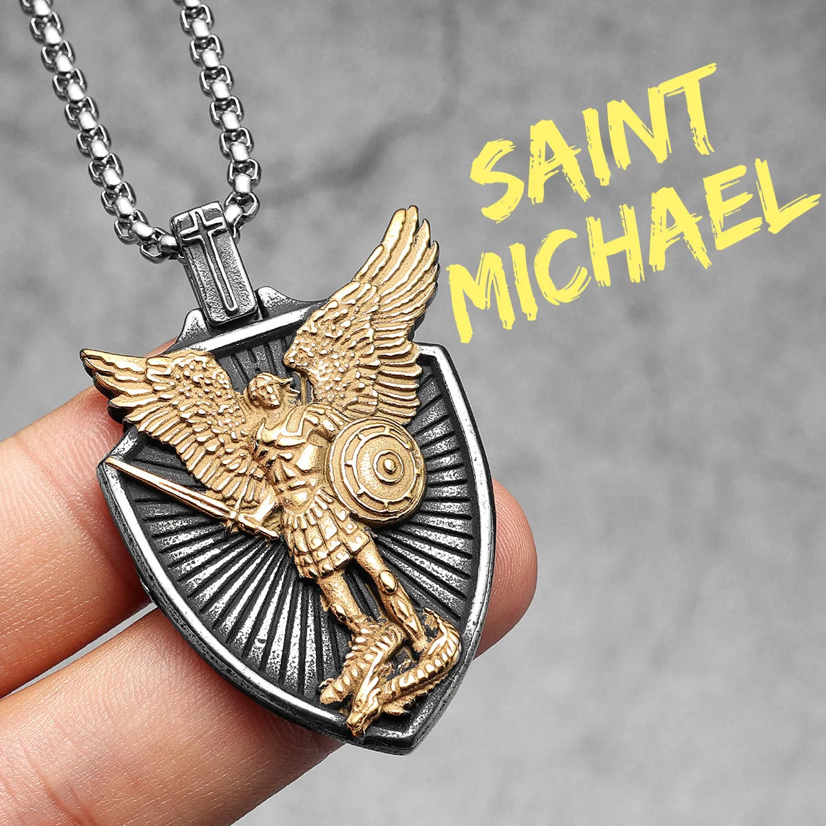 Angel Wing Cross Jesus Masonic Amulet Stainless Steel Men Necklaces Pendant Chains New For Women Fashion Jewelry Gifts Wholesale