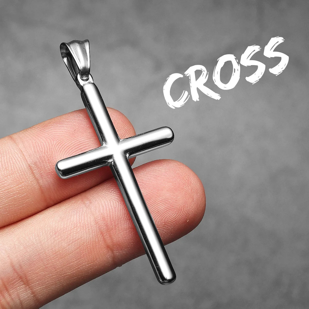 Simple Cross Amulet Stainless Steel Men Necklaces Pendant Chain Punk For Women Fashion Jewelry Gifts Wholesale Dropshiping
