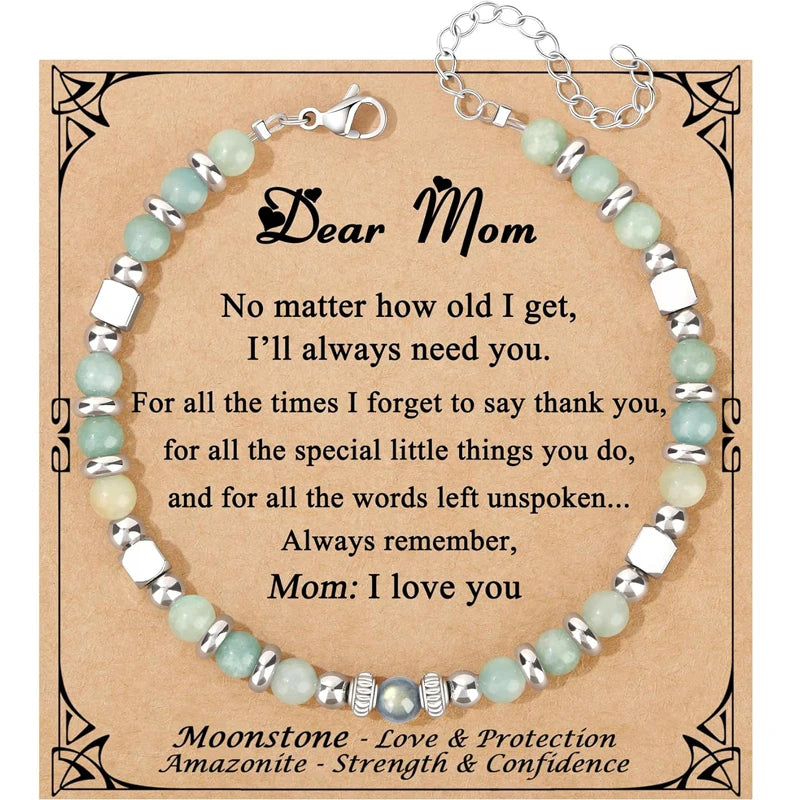 Mothers Day Birthday Christmas Valentines Graduation Gifts Amazonite Colorful Imperial Jasper Stainless Steel Beads Bracelets,