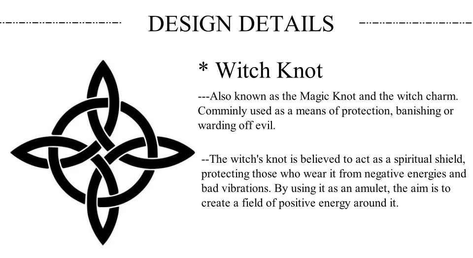 LIKGREAT Witch Knot Ring for Women Men Hollow Stainless Steel Finger Rings Celtic Vintage Amulet Protection Couple Jewelry Gifts