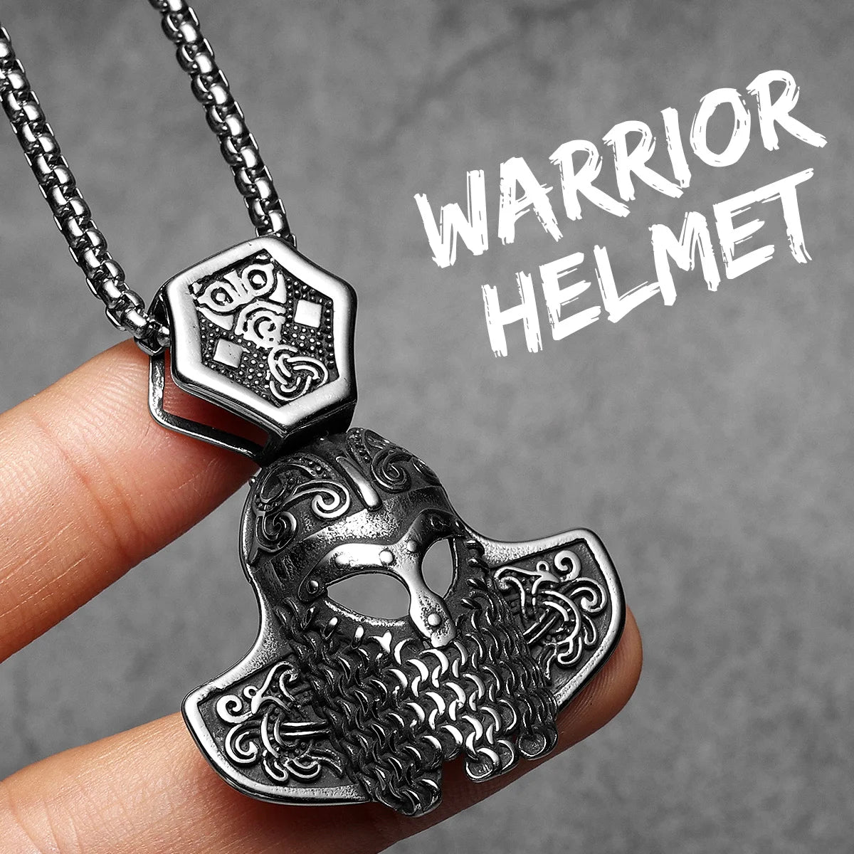 Viking Helmet Stainless Steel Men Necklaces Pendant Chain Punk Hiphop Women Fashion Jewelry Gifts Wholesale Dropshiping