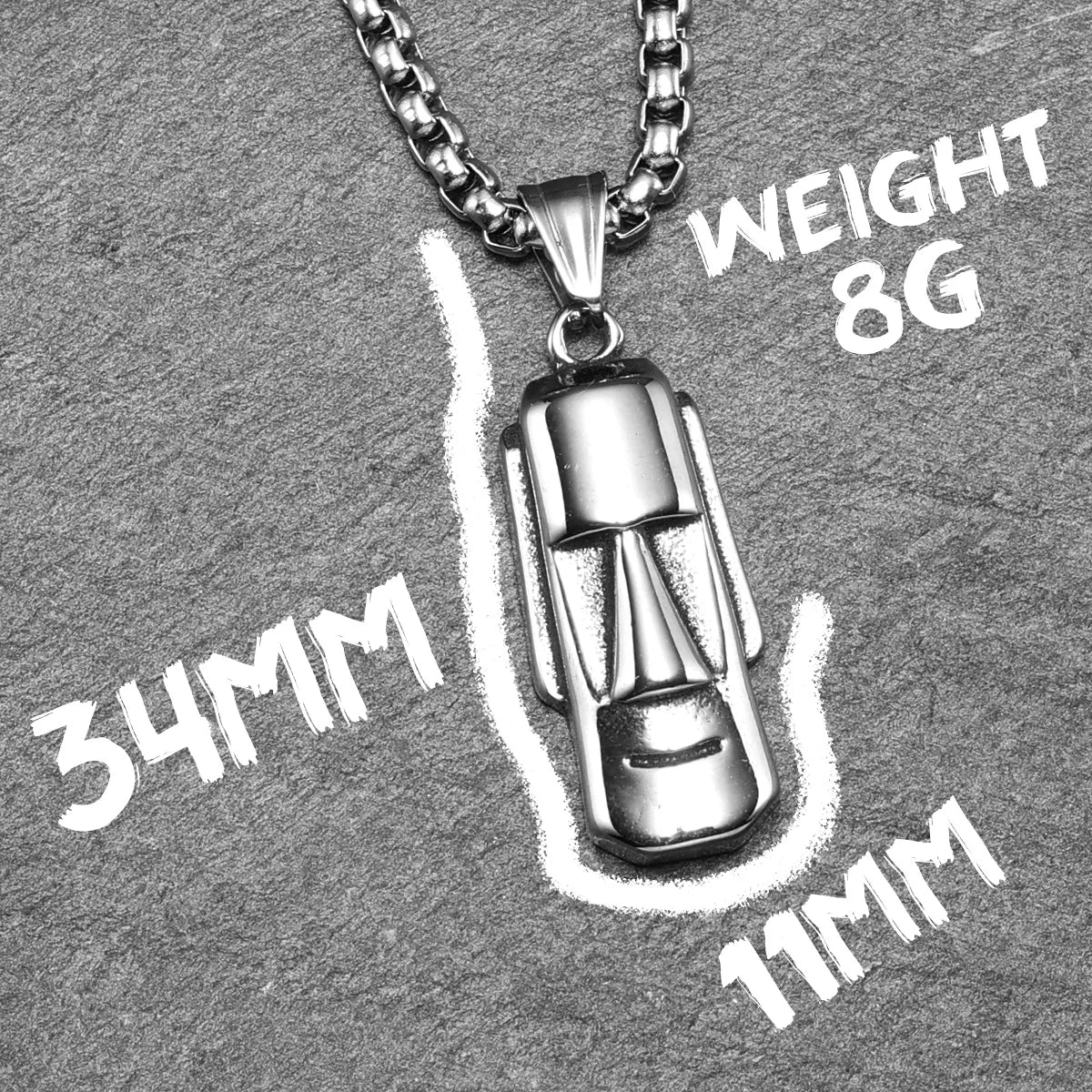Easter Island Moai Stainless Steel Men Necklaces Pendant Chain Punk Stylish For Women Fashion Jewelry Gifts Wholesale