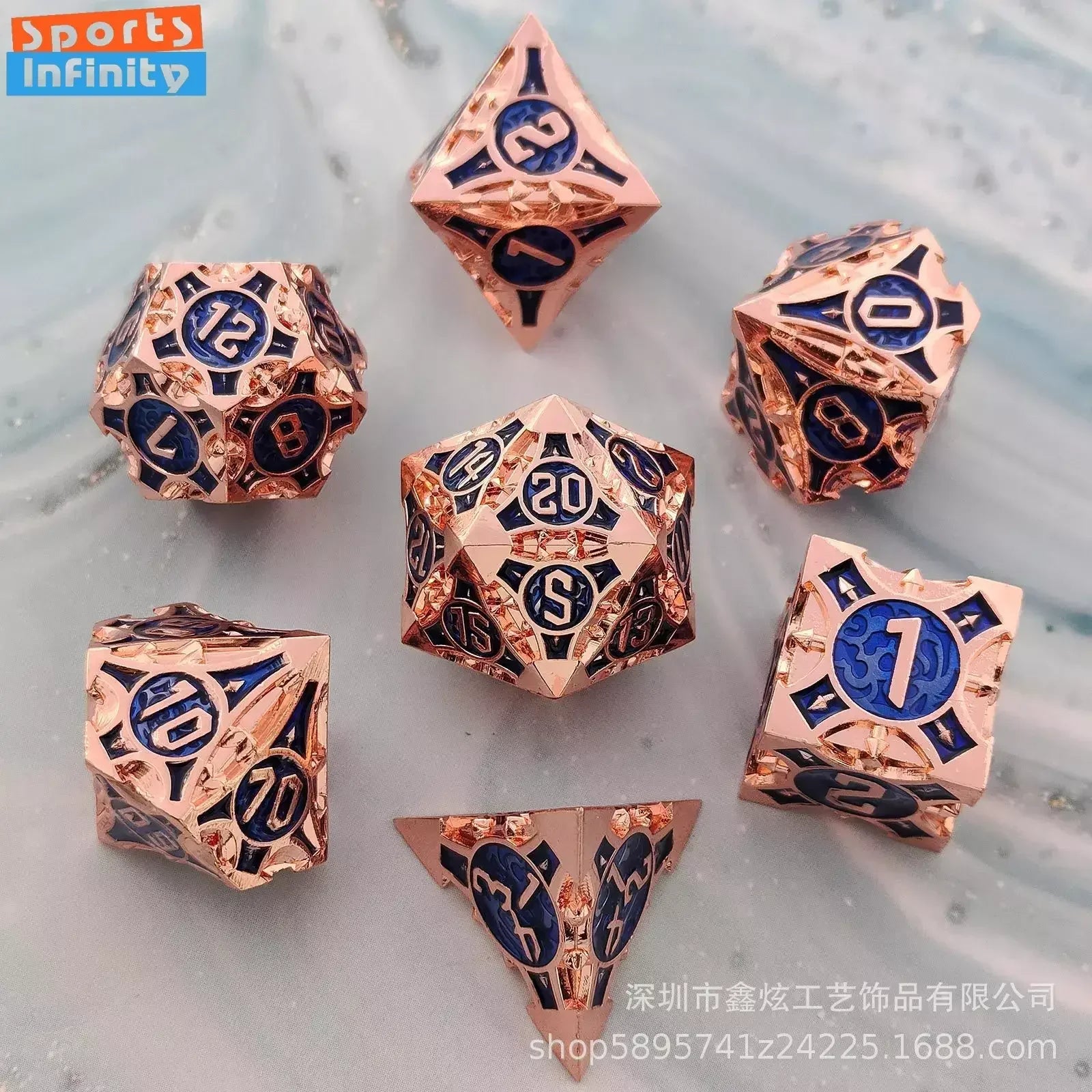 7Pcs Set Metal Dice Solid Polyhedral Number Dice Kit for DND Running Team RPG D4 D6 D8 D10 D12 D20 Table Board Game dnd Dice Set