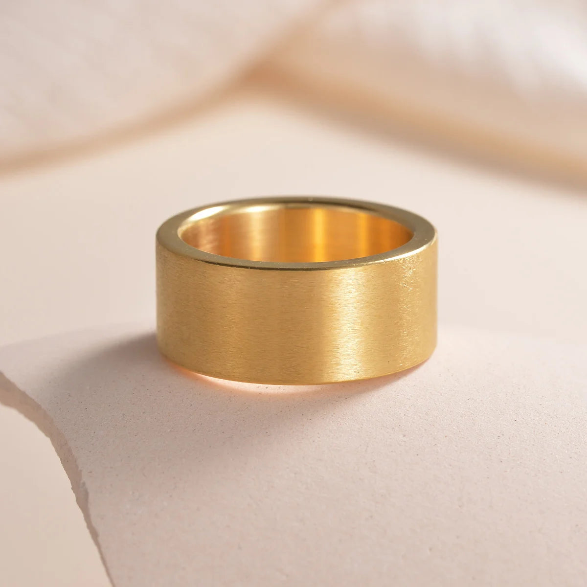 Simple Design 10MM Wide Stainless Steel Rings For Men Women Black/Gold Color/Ancient silver Color Wedding Bride Ring Jewelry