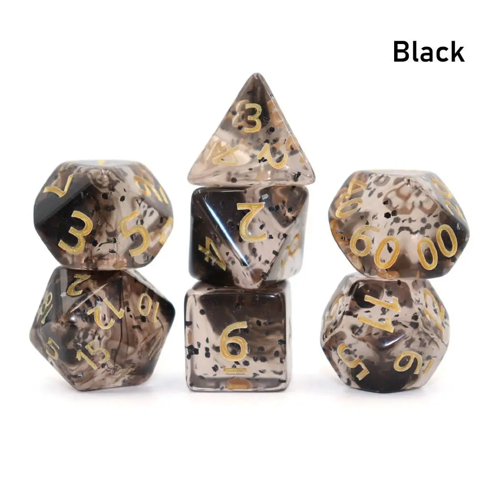 7Pc Colorful Digital Dice Resin Table Entertainment Tarot Game Party Toys Polyhedral for DND Dice Tabletop Role-Playing Supplies