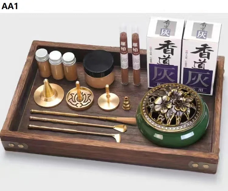 Incense Burner Set Brass Incense Fragrance Making Kit Incense Sealing Mold Incense Holder for Yoga Meditation Home Fragrance AA1