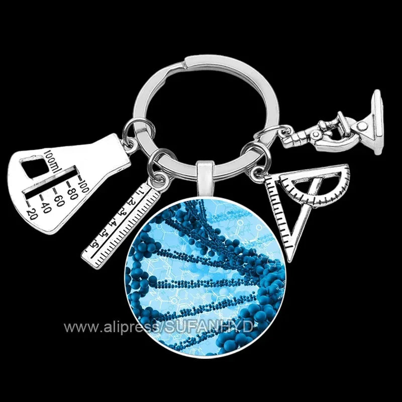 Creative Chemistry Keychain for Key Science Key Rings for Biology Master Teacher's Day Gift for Professor Chemistry c-49-5