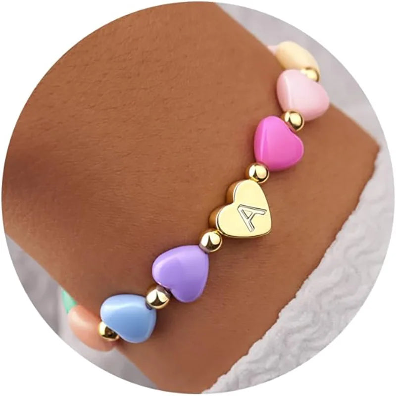 Easter Basket Stuffers for Teen Girls Kids Women,  Letter A-Z Charm Bracelet, Birthday Gifts for Ganddaughter, Sisters, Toddler